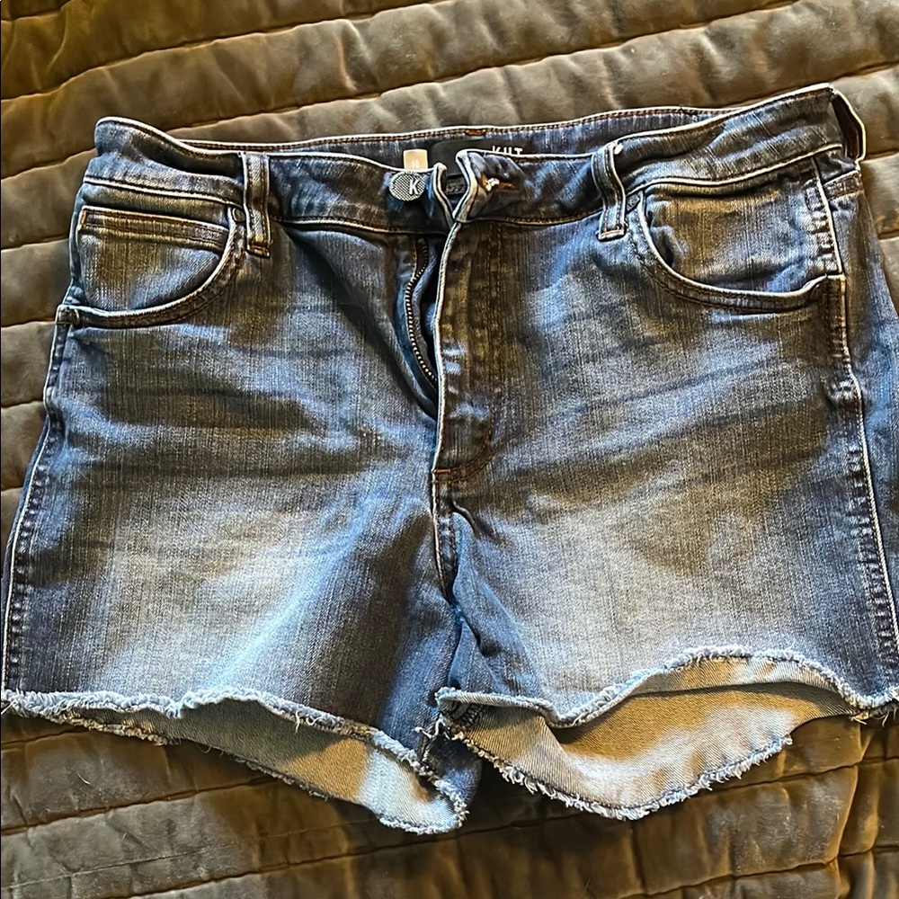 Kut from the Kloth Dark Blue Denim Raw Hem Shorts